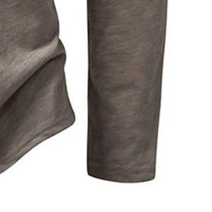 Ligero sin cuello de punto transpirable Henley Classic Fit Everyday Casual y Office Wear Plus Size Camisas de hombre - Product Image 4