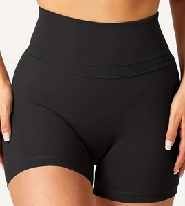 Active wear Women's Shorts Wholesale V back Shorts for Women Butt Lifted Solid Color <b>Block</b> wear High waist Gym Shorts - Product Image 1