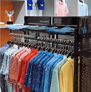 Adong A39 tùy chỉnh kim loại quần áo kệ trưng bày hai mặt kệ bán lẻ với tĩnh điện kết thúc OEM/ODM - Product Image 2