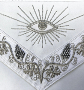 Tablier maçonnique brodé sur mesure avec symbole de l'œil et emblème G, badge en tissu blanc à coudre, design classique - Product Image 5