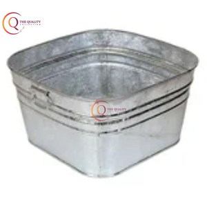 Cubo de hielo galvanizado de forma cuadrada de Metal moderno elegante de alta calidad con barra de gran tamaño Cubo de hielo de cerveza de champán hecho a mano - Product Image 1