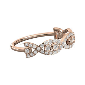 Bague de fiançailles en diamant rond torsadé pour femmes - Product Image 4