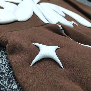 Sudadera con capucha con cremallera de lana de felpa francesa de peso pesado para hombre Logotipo personalizado y de diseño Bordado de gran tamaño Hombro caído Cremallera de cara completa - Product Image 5