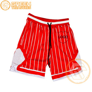 Pantalones cortos de algodón bordados de malla sublimada Alpha personalizados de alta calidad transpirable griego Psi para hombres-Fraternity Sorority Gym - Product Image 3