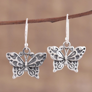 ต่างหูห้อยรูปผีเสื้อเต้นรำ925เงินสเตอร์ลิงเครื่องประดับแบบเรียบง่ายต่างหูตุ้งติ้ง - Product Image 4