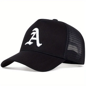 Casquette de baseball-Casquette de camionneur noire avec dos en maille légère et réglable pour les sports de plein air Chapeau décontracté en polyester respirant - Product Image 3