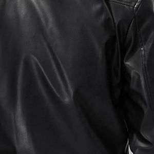 เสื้อแจ็คเก็ตหนังผู้ชายสไตล์ไบค์เกอร์สำหรับฤดูหนาว วินเทจ ดีไซน์ขาดๆ แบบรักษ์โลก กันน้ำ คอตั้ง คุณภาพสูง - Product Image 6