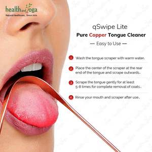 HealthAndYogaq Swipe Lite Copper <b>Tongue</b> <b>Cleaner</b> Gift Pack 100% Pure Copper for Oral Hygiene and Cool Breath - Product Image 5