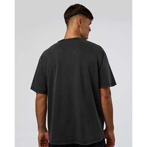 T-shirt noir délavé surdimensionné et épais - Impression sérigraphique 300 GSM - Product Image 6