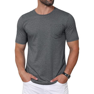 2025 nouveau Design Anti-âge 100% coton Slim Fit poche T-Shirts pour hommes tricoté tissu confortable élégant chemise - Product Image 2