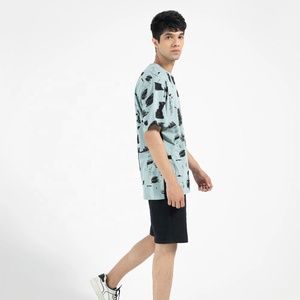 เสื้อยืดผ้าฝ้าย100% ระบายอากาศ150กรัมสำหรับผู้ชายทรงหลวมพอดีตัวพิมพ์ลายลูกเรือออกกำลังกายกระเป๋ากันยับ - Product Image 4