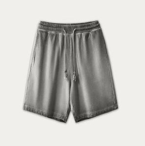 Custom Drawstring Casual Vintage Cotton Sweat Shorts Plain French Terry Men Washed Sports Raw Edges Distressed Acid Wash Quick - Product Image 4