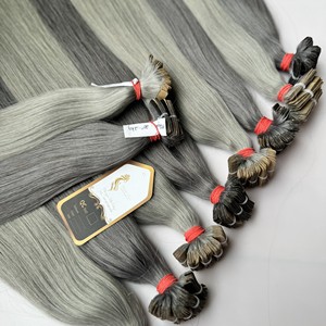 หัวก๊อกแบบมัดสีเงินสำหรับต่อผมทำจากผมมนุษย์ผมตรงสไตล์ยุโรป - Product Image 2