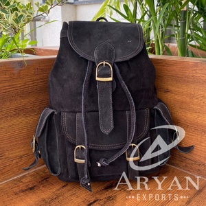 Large Capacity Suede Leather <b>Backpacks</b> for Men & Women School Bags Vintage Drawstring Daypack High Quality <b>Laptop</b> <b>Backpack</b> Bags - Product Image 1