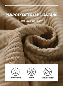 Samavia <b>Men's</b> Winter Warm Casual 2-Piece Outerwear Sets Breathable Knitted <b>Loungewear</b> Solid Pattern Sweaters <b>Pants</b> High Quality - Product Image 2