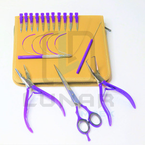 <b>Multi</b> Functional New Arrival Hair Extension <b>Tools</b> Kit in Lavender Silver Color With Customized Packaging & Labeling - Product Image 2