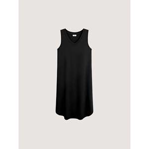 Custom Premium Women's <b>Black</b> V-Neck Tank <b>Nightdress</b> Knitted Fabric Made From Filament Bamboo Modal Pajama Dress Nightwear - Product Image 3