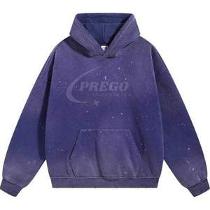 Conjunto de Sudadera con Capucha y Pantalones Deportivos para Hombre, Estilo Lavado Ácido, Personalizado, de Algodón Grueso, Felpa Francesa, con Efecto de Salpicaduras de Tinta - Product Image 5