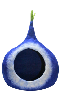 Cama para Gatos Ovalada de Fieltro de Lana 100% Natural Premium del Himalaya, Diseño de Rayas de Lujo, Transpirable, Desmontable y Lavable a Mano, para Uso en Interiores - Product Image 4