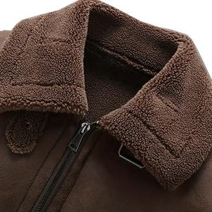 Veste en cuir véritable tendance d'hiver de haute qualité pour hommes, Streetwear décontracté coupe-vent personnalisé avec longue fermeture à glissière - Product Image 5