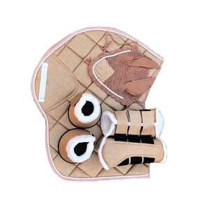 Elegante Conjunto de Almohadillas para Silla de Montar para Caballos, Orejeras Insonorizadas, Botas para Tendones y Menudillos, Conjunto de Almohadillas para Montar a Caballo, Espuma Antideslizante y Satén - Product Image 5