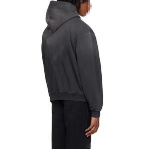 High Street Fashion surdimensionné Double fermeture éclair à capuche pour hommes 500Gsm Sun Faded Vintage Style sweats à capuche brodés Offre Spéciale - Product Image 3