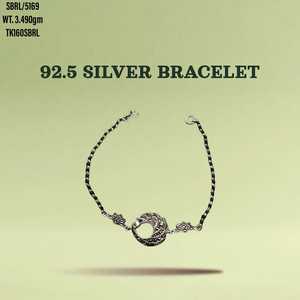 เครื่องประดับที่สวยงาม925เงินสเตอร์ลิงลูกบาศก์เพทาย CZ สร้อยข้อมือลูกปัดเพชรและสีดำสำหรับผู้หญิง - Product Image 1