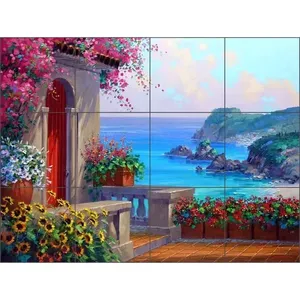 Senkarik MSA069 paysage marin méditerranéen Art carreaux de céramique murale cuisine dosseret mural - Product Image 1