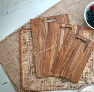 Tabla de cortar de bambú de madera hecha a mano para cortar frutas, verduras, carne, pescado, tabla para cortar madera para cocina - Product Image 1