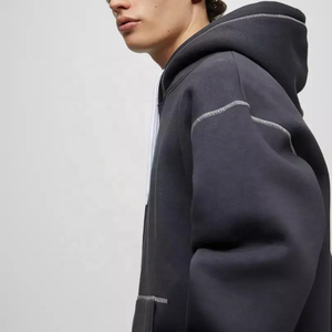 Sudaderas con capucha personalizadas para hombre, 100% algodón, tejido polar grueso, con costuras en contraste, sudadera con capucha bordada para hombre - Product Image 4