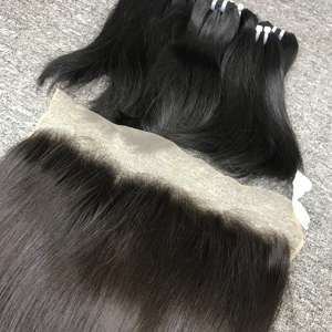 Venta de cabello humano de color negro Frontal de encaje recto natural de alta calidad para mujeres de extensiones de cabello vietnamita - Product Image 2