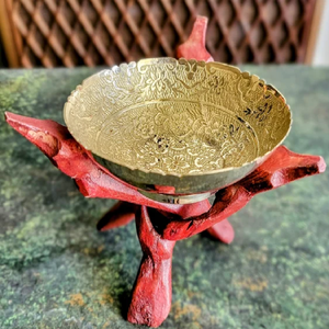 ขาตั้งกล้องไม้สัก6นิ้วพร้อมคริสตัลสำหรับลูกโคบร้าสีน้ำตาลแกะสลักด้วยมือตามสั่ง - Product Image 1