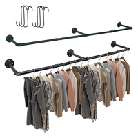 Porte-vêtements mural pliable en aluminium noir robuste et moderne, détachable, pour cuisine et salle de bain