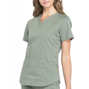 Livraison rapide, uniformes d'infirmière extensibles dans les 4 sens, col en V, anti-rides, tenue médicale pour femmes, avec logo personnalisé - Product Image 6