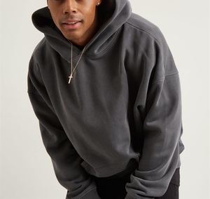 custom heavyweight men oversized hoodie manufacture heavy cotton 100% 500gsm french terry hoodie no <b>string</b> Puff Printing Hoodies - Product Image 1