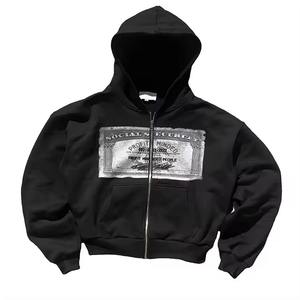 Sweat à capuche pour homme surdimensionné zippé délavé à l'acide Nouveau design Vente en gros Boxy 100% coton French Terry Streetwear Heavyweight - Product Image 6