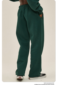 Pantalon de survêtement évasé droit à jambe large et impression bouffante avec logo personnalisé Pantalon de sport en coton pour hommes et femmes - Product Image 4