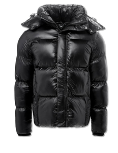 Chaqueta de Invierno Personalizada OEM, Impermeable, Transpirable, Reversible, con Capucha, Acolchada, Ligera, Brillante, de Poliéster para Hombre - Product Image 2