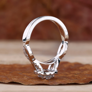 Anillo de Diamante de Laboratorio de Corte Redondo de 1.07 Quilates con Halo, Banda Trenzada con Pavé, para Compromiso, Propuesta de Matrimonio, Regalo de Boda, Diamantes Sueltos - Product Image 2