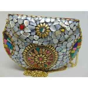 กระเป๋าสะพายโลหะหรูหรามีระดับพร้อมรูปแบบไม้ถูพื้นเหมาะสำหรับงานแต่งงานและเครื่องแต่งกายต่างๆมีให้เลือกหลายสไตล์และขนาด - Product Image 6