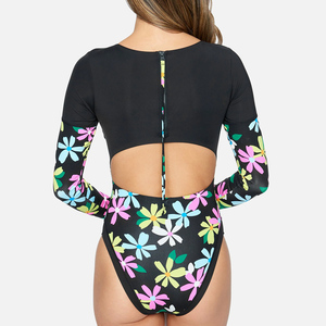 ชุดว่ายน้ำวันพีซสำหรับผู้หญิงมืออาชีพ ผ้าสแปนเด็กซ์/ไนลอน พิมพ์ลายด้วยความร้อน แห้งเร็ว ระบายอากาศดี รับทำโลโก้ตามสั่ง บริการ OEM - Product Image 2