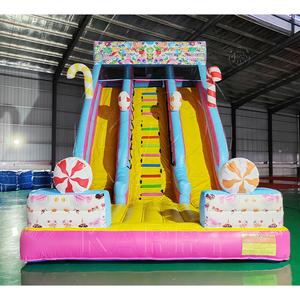 Most Popular Candy Park <b>Inflatable</b> Bounce Castle Commercial PVC Double Slides Jumping <b>House</b> For Kids - Product Image 4