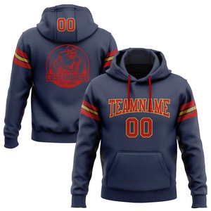Custom Stitched Navy Red-Old Gold Fútbol Pullover Sudadera con capucha - Product Image 1