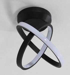 โคมไฟเพดาน LED สีดำด้านร่วมสมัย |   โคมไฟเพดาน LED แบบติดตั้งบนพื้นผิว แผงโลหะประหยัดพลังงาน สีดำ - Product Image 5