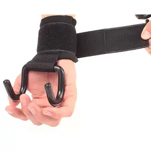 GAF优质举重杆挂钩防滑顶级橡胶衬里手柄，带氯丁橡胶腕套和环腕套