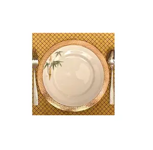 Ndia-Placa de cargador de cobre artesanal para boda, placa transparente personalizada, utensilios de cocina y restaurantes