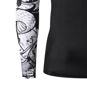 Rush Guard Jiu Jitsu MMA BJJ logotipo personalizado camisa de compresión al por mayor hecho Spandex hombres niños manga corta Rashguard - Product Image 4