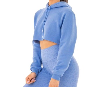 Nueva moda hecha en fábrica para mujer, Top corto con capucha 2025, mejor precio, estilo de talla grande, Top corto para mujer, sudaderas con capucha, alta calidad personalizada - Product Image 2