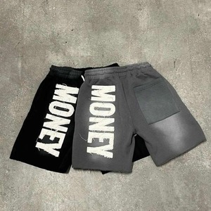 Custom 100% Cotton Vintage Distressed Embroidery Patch <b>Shorts</b> Jogger Streetwear Raw Edge Applique Acid Wash <b>Shorts</b> for <b>Men</b> - Product Image 1