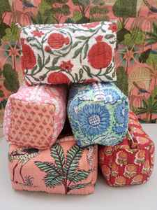 Pochette de toilette en coton imprimé à la main, petit sac de voyage, imprimé autruche, fermeture éclair, imperméable, style bohème - Product Image 3